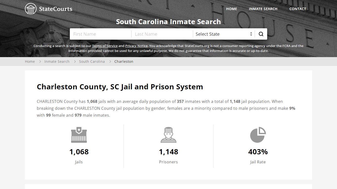 Charleston County, SC Inmate Search - StateCourts
